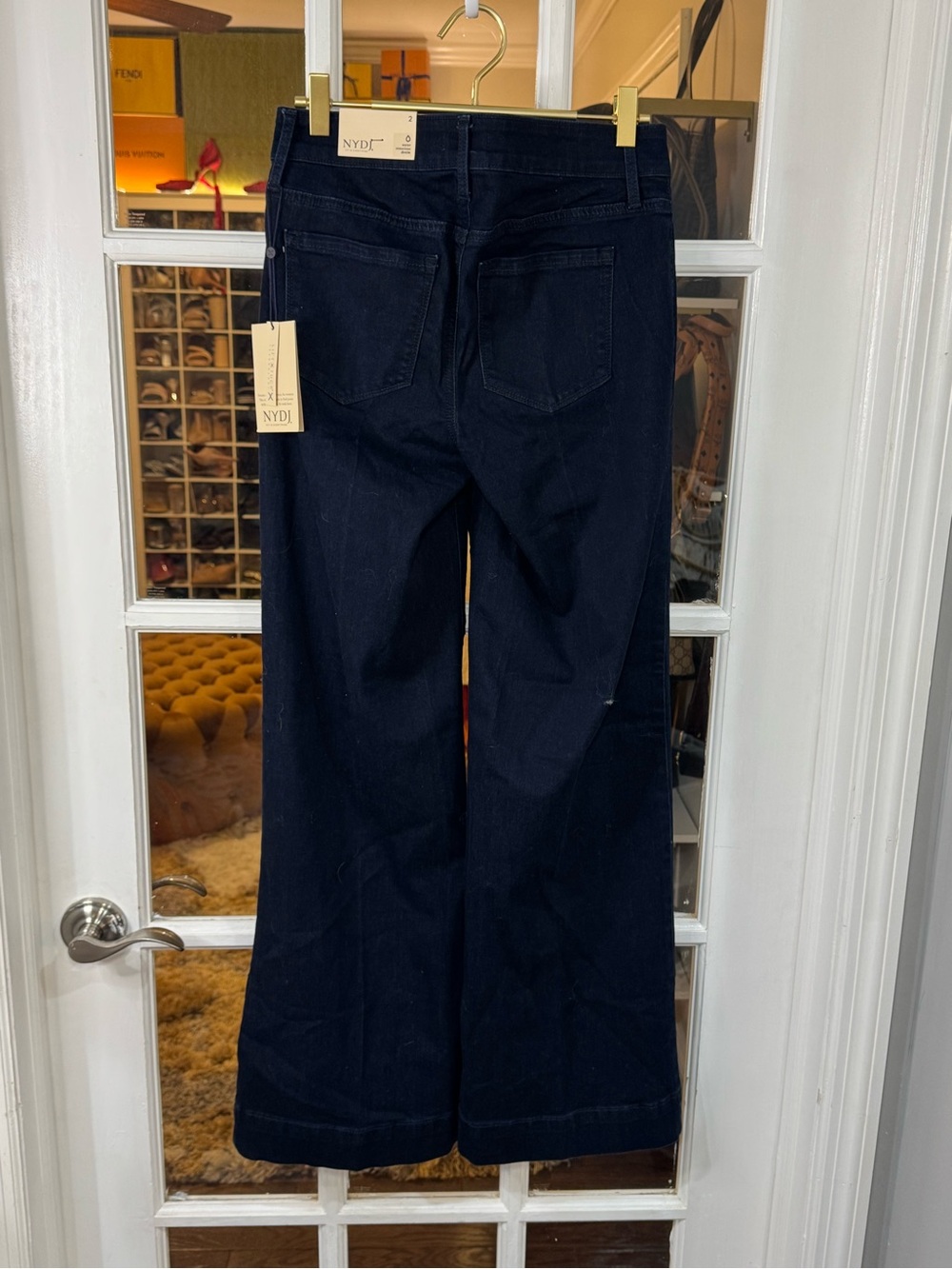 👖✨ NYDJ Dark Denim Wide-Leg TERESA Trouser Pants Jeans Denim NWT ✨👖 - Picture 9 of 12